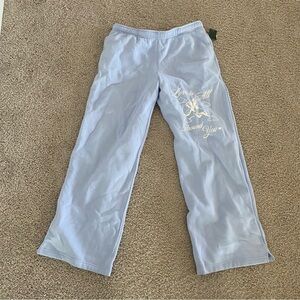 Wild Fable NEW Women's Sky Blue Fleece-Lined Graphic Print Sweatpants